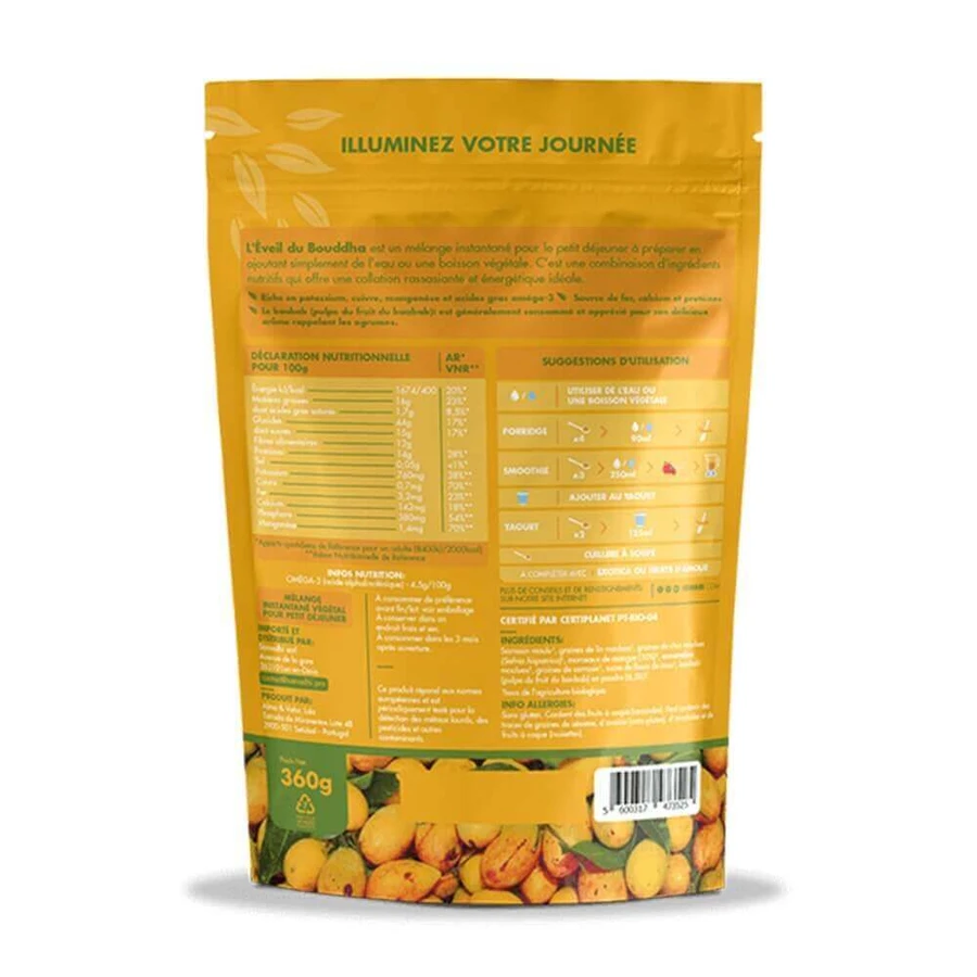 Iswari Eveil du Bouddha Organic Mango Baobab Супер сніданок 360г: ціни та характеристики