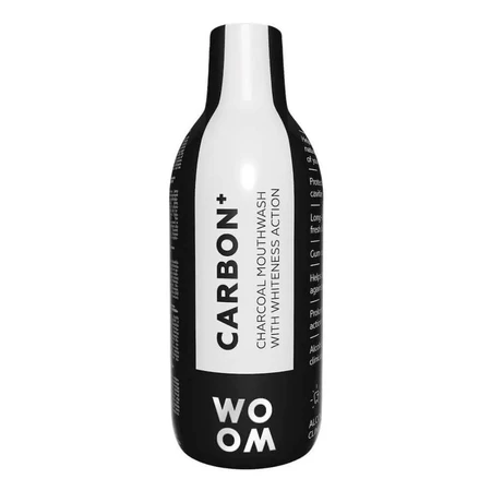 Woom Carbon+, отбеливающий ополаскиватель для полости рта, с активированным углем, 500 мл: цены и характеристики