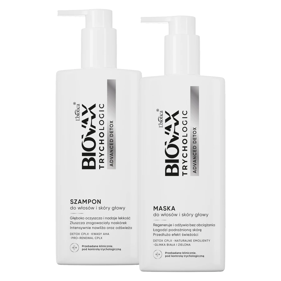 Набір Biovax Trychologic Advanced Detox, șampon pentru păr și scalp, 200 мл + mască de păr, 200 мл: ціни та характеристики