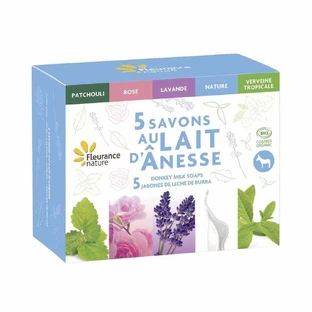 Fleurance Nature Коробка из 5 органических мыл из ослиного молока 500 мл