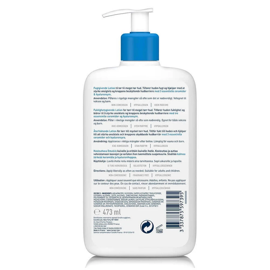 Cerave Body Увлажняющее молочко для лица и тела для сухой и очень сухой кожи 473 мл: цены и характеристики