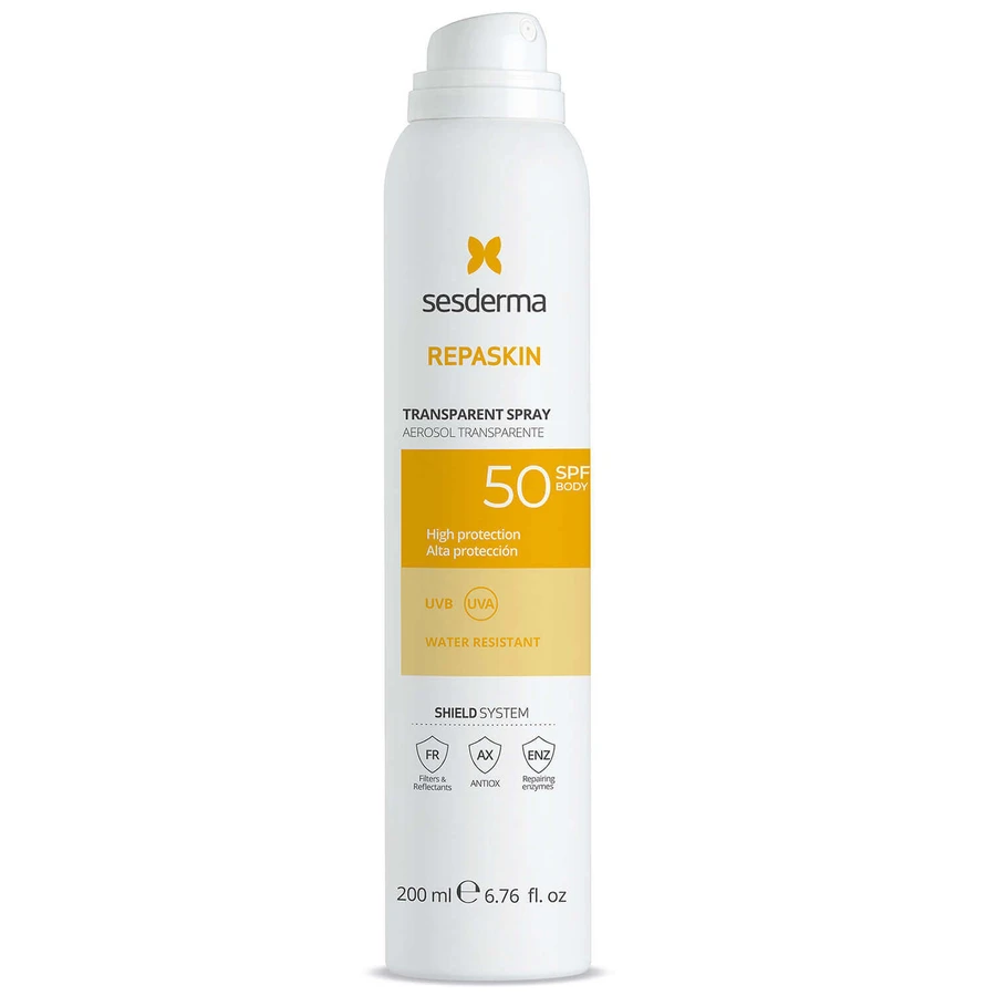 Sesderma Repaskin Transparent Spray, сонцезахисний спрей, SPF 50, 200 мл: ціни та характеристики