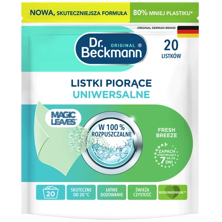 Набір Dr Beckmann Magic Leaves, миючі листки, універсальні, 3 x 20 штук + чистячі листки, універсальні, літній лимон, 20 штук безкоштовно: ціни та характеристики
