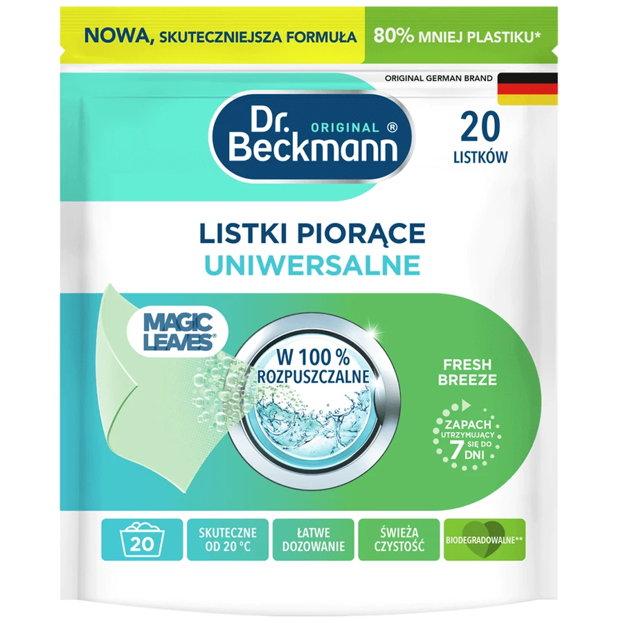Набір Dr Beckmann Magic Leaves, миючі листки, універсальні, 3 x 20 штук + чистячі листки, універсальні, літній лимон, 20 штук безкоштовно: ціни та характеристики