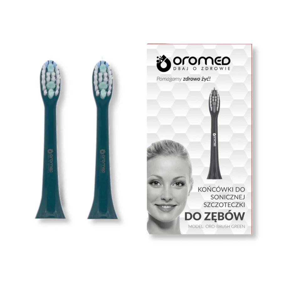 Oromed Oro-Brush, сменные насадки для звуковой зубной щетки Green, 2 шт.: цены и характеристики