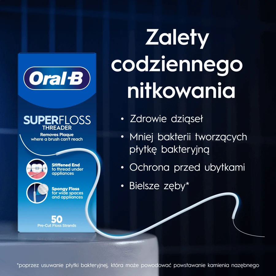 Oral-B Super Floss, зубная нить для чистки ортодонтических аппаратов и мостов, 50 штук: цены и характеристики