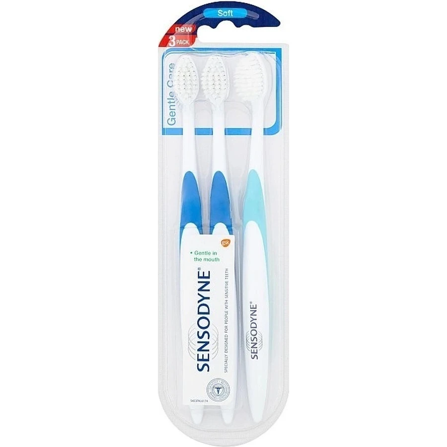 SENSODYNE Gentle Care Soft - Triopack 1×3 шт, зубная щетка: цены и характеристики