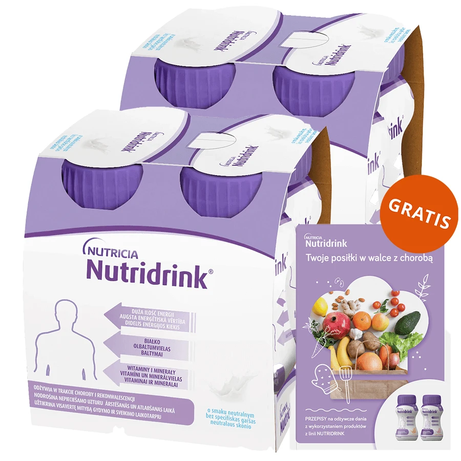 Набор Nutridrink, питательный препарат, нейтральный вкус, 8 x 125 мл + буклет с рецептами бесплатно: цены и характеристики