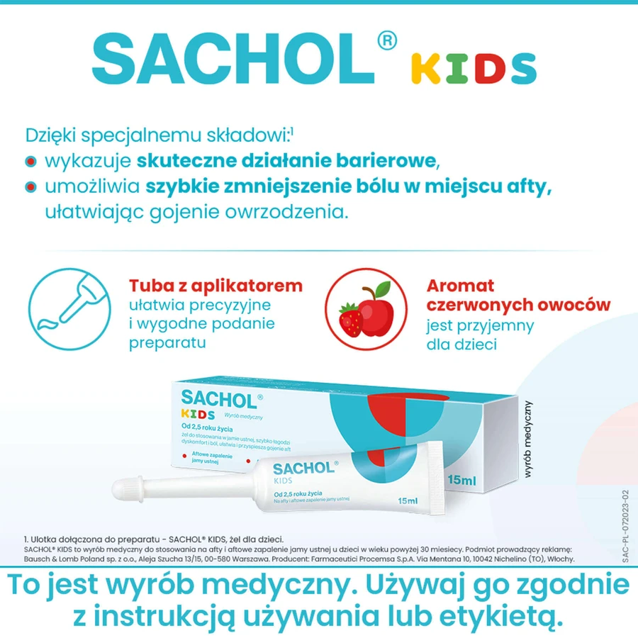 Sachol Kids від афтозного та афтозного стоматиту, гель, 15 мл: ціни та характеристики