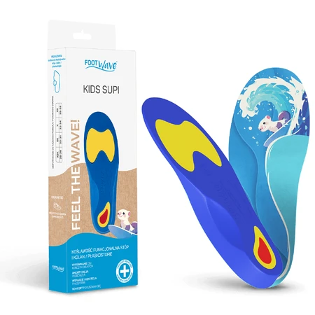 FootWave Kids Supi, ортопедичні устілки, функціональна валідація стоп та колін, плоскостопість, XSmall, 35-38, 1 пара: ціни та характеристики