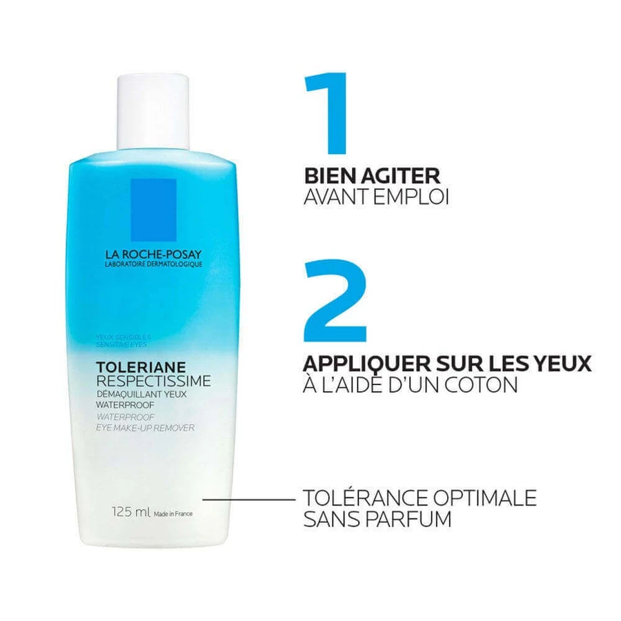 La Roche-Posay Respectissime Водостойкое средство для снятия макияжа с глаз 2х125 мл: цены и характеристики