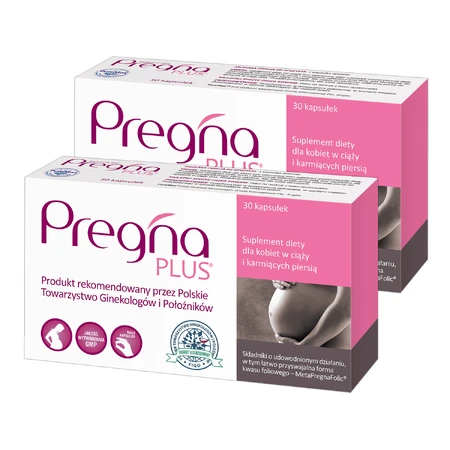 Набір Pregna Plus, для жінок, які бажають вагітніти та доглядати за здоров'ям, 2 x 30 капсул: ціни та характеристики