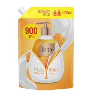 Stock Жидкое мыло для рук Насыщенное молоко, мед, 900 мл, Teo