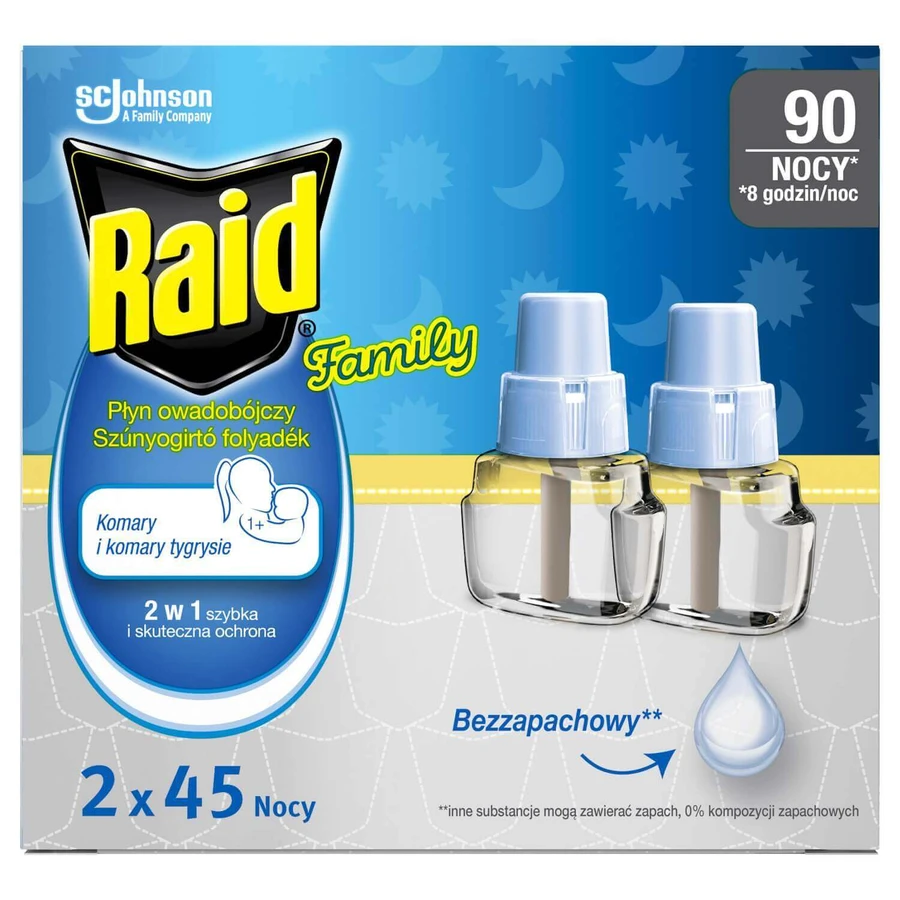 Raid Family, інсектицид від комарів, запасний, 2 x 27 мл: ціни та характеристики