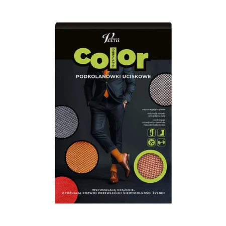 Veera Color, мужские компрессионные носки до колена, 18-21 мм рт.ст., оранжевые, размер L: цены и характеристики