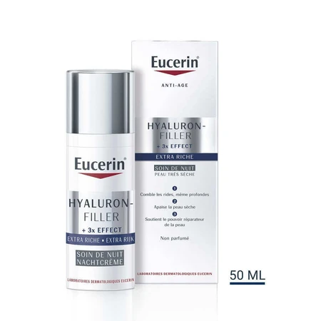 Eucerin Hyaluron-Filler Extra Riche Нічний догляд з насиченою текстурою 50 мл: ціни та характеристики