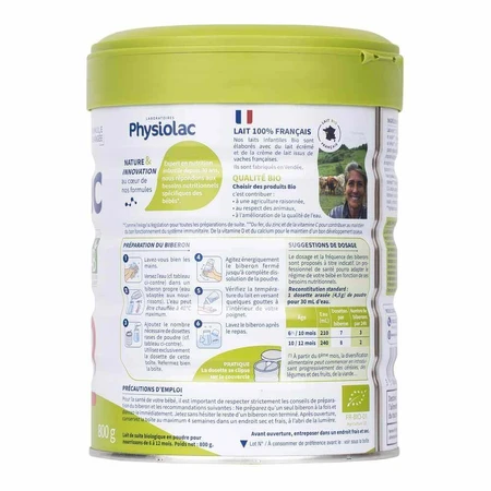 Сухое молоко Physiolac Organic 2 от 6 до 12 месяцев: цены и характеристики