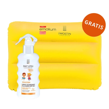 Iwostin Solecrin, захисний спрей для дітей, SPF 50+, 175 мл + надувна пляжна подушка безкоштовно: ціни та характеристики