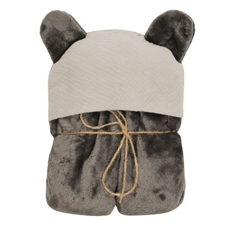 Babymatex, ковдра з мікрофібри з капюшоном для переноски Koala Muslin, 95 см x 95 см, чорна: ціни та характеристики