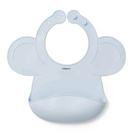 BabyOno, силіконовий нагрудник з регульованою застібкою, синій, від 6 місяців, 1 шт.: ціни та характеристики