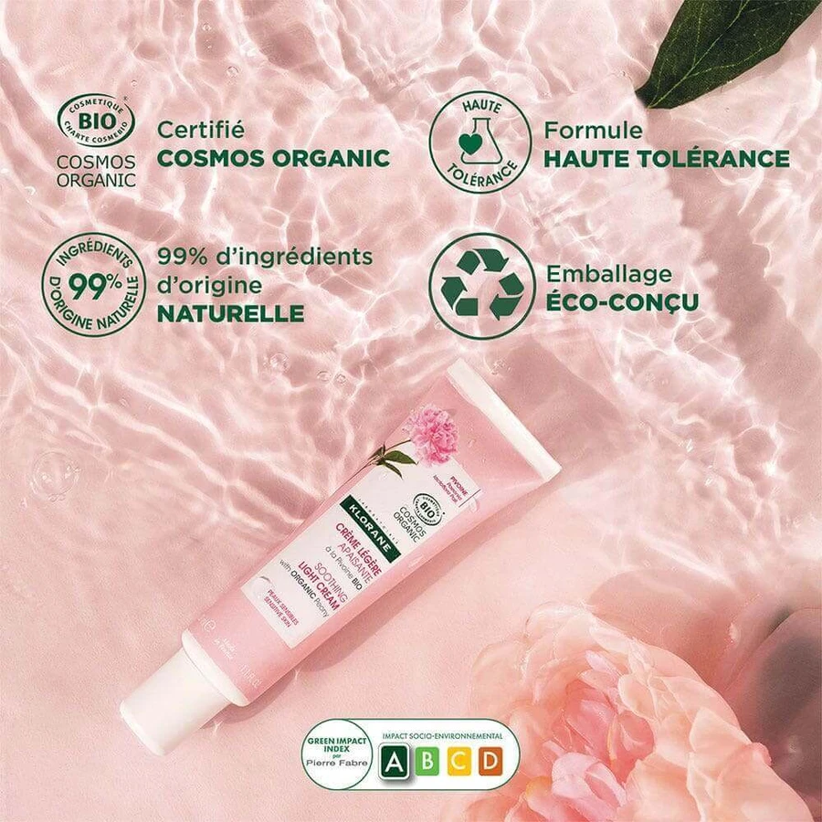Klorane Peony Organic Soothing Light Cream Sensitive Skin 40 мл: цены и характеристики