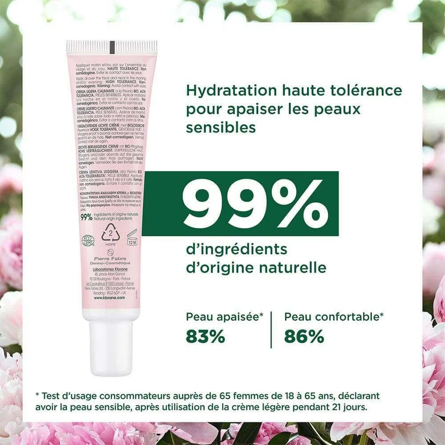 Klorane Peony Organic Soothing Light Cream Sensitive Skin 40 мл: цены и характеристики