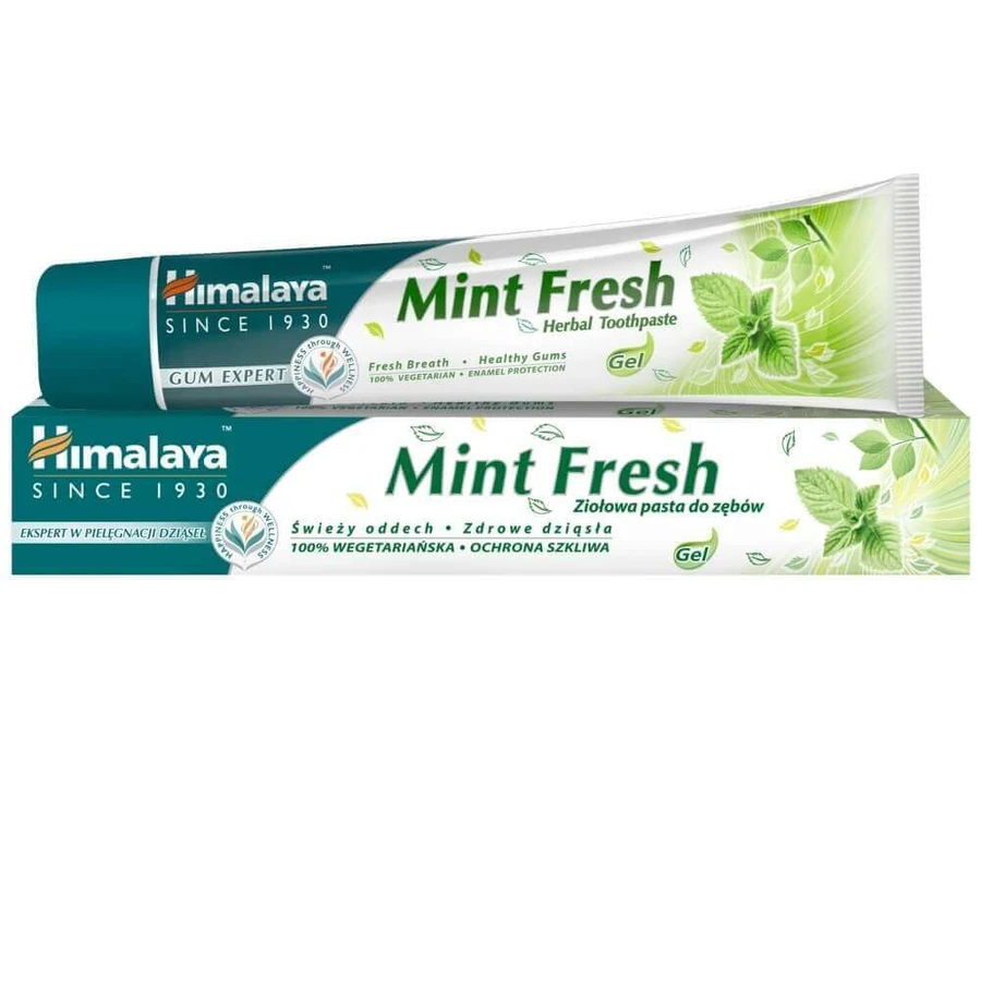 Набор Himalaya Mint Fresh, травяная гелевая зубная паста, освежающая дыхание, 2 x 75 мл: цены и характеристики