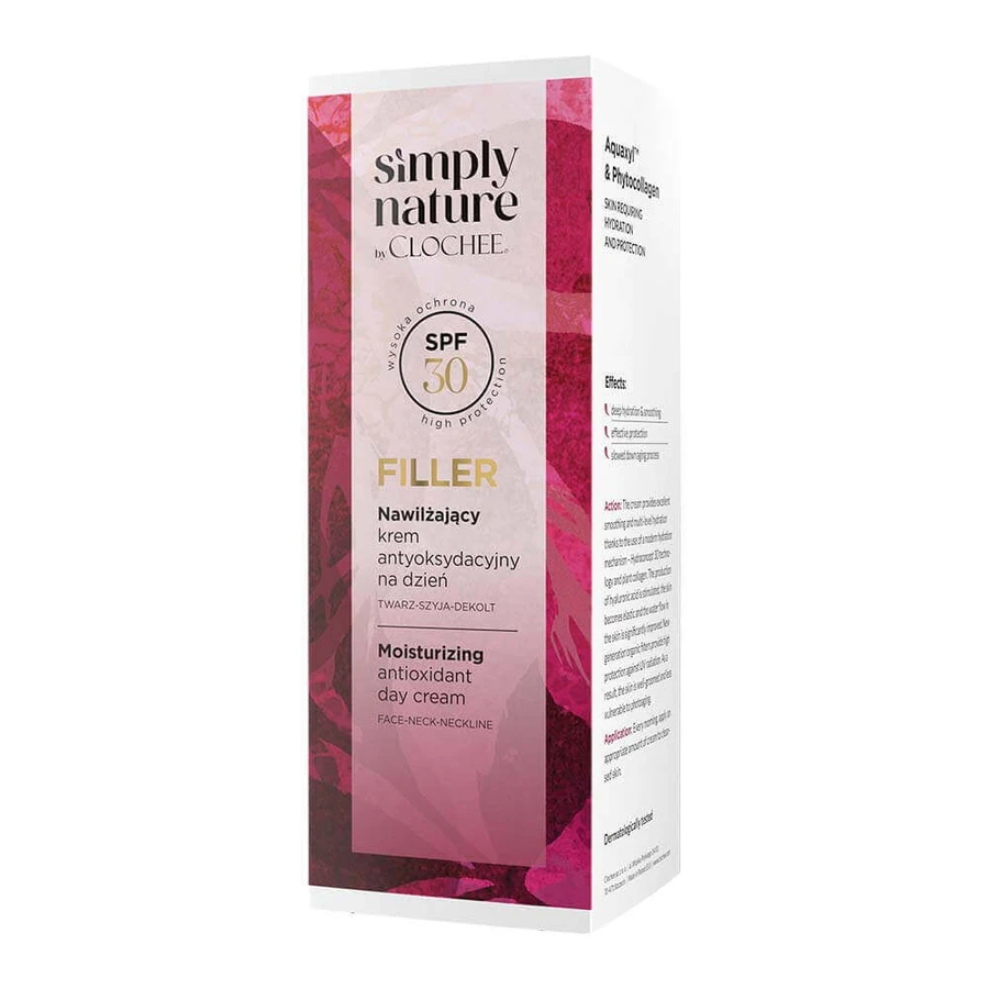 Clochee Simply Nature Filler, зволожуючий антиоксидантний денний крем, SPF 30, 50 мл: ціни та характеристики