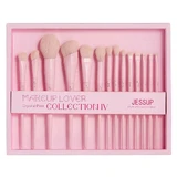 Набір пензлів для макіяжу Jessup Makeup Lover Crystal Pink Collection IV T495, 14 штук