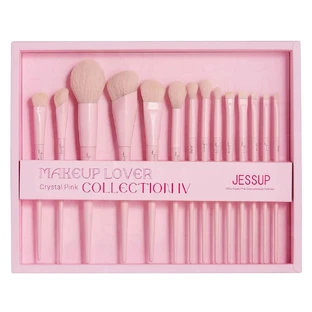 Набір пензлів для макіяжу Jessup Makeup Lover Crystal Pink Collection IV T495, 14 штук