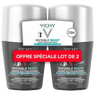 Дезодорант-антиперспирант Vichy Homme Déodorant Invisible Resist Dermo-Détranspirant 72H Roll-On, 2х50 мл 