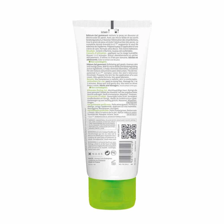 Bioderma Sebium Отшелушивающий скраб Очищение смешанной и жирной кожи 100 мл: цены и характеристики