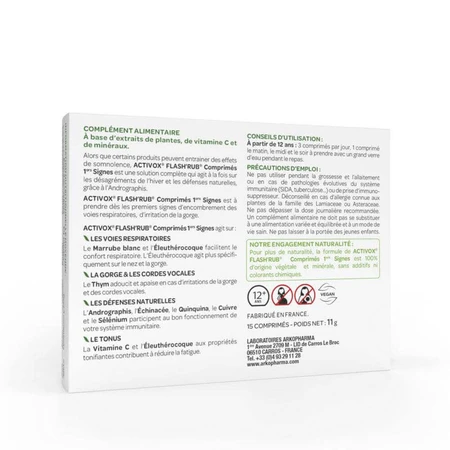 Arkopharma Flash'Rub Витамины С для носа и горла, пеларгония 15 таблеток: цены и характеристики