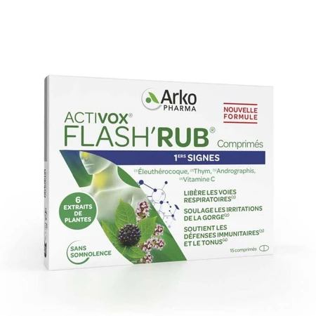 Arkopharma Flash'Rub Витамины С для носа и горла, пеларгония 15 таблеток: цены и характеристики