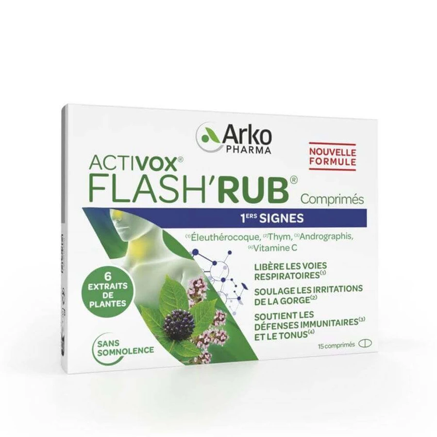 Arkopharma Flash'Rub Витамины С для носа и горла, пеларгония 15 таблеток: цены и характеристики