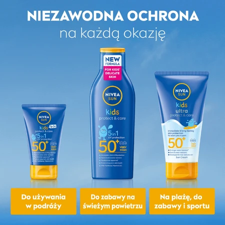 Nivea Sun Kids Protect & Care 5in1 Set, Детский солнцезащитный лосьон, SPF 50+, 200 мл + , Увлажняющий солнцезащитный спрей, SPF 30, 200 мл + пляжное полотенце бесплатно: цены и характеристики