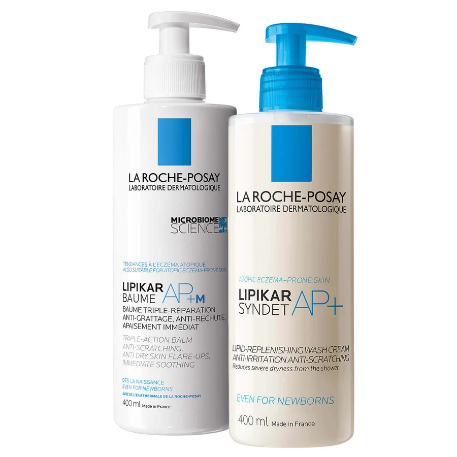 Набір La Roche-Posay Lipikar Baume AP+M, лосьйон для тіла, 400 мл + Syndet AP+, крем для вмивання від народження, 400 мл: ціни та характеристики