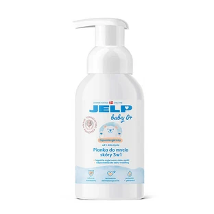 Jelp Baby 0+, гипоаллергенная пенка для очищения кожи 3 в 1, с 1 дня, 250 мл + мишка в подарок