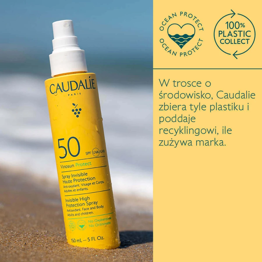 Caudalie Vinosun Protect, спрей для инвизибила с защитой от нелепостей, SPF 50, 150 мл + крем для инвизибила, ușoară, с защитой от нелепостей, SPF 50+, 20 мл бесплатно: цены и характеристики