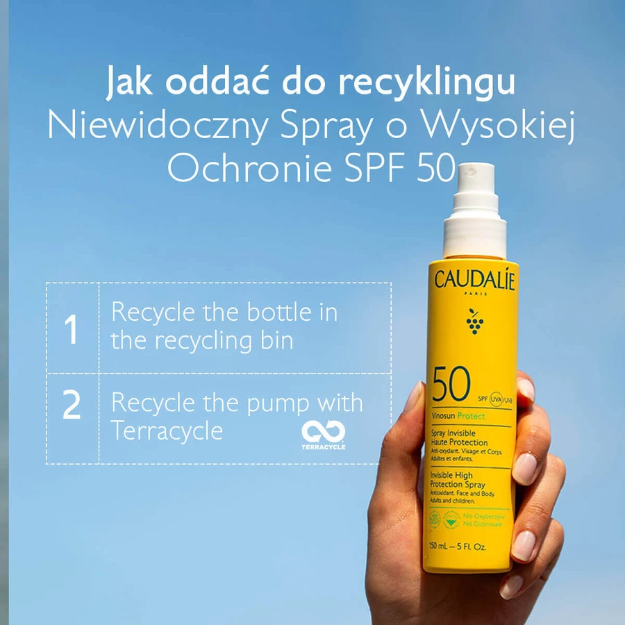 Caudalie Vinosun Protect, спрей для инвизибила с защитой от нелепостей, SPF 50, 150 мл + крем для инвизибила, ușoară, с защитой от нелепостей, SPF 50+, 20 мл бесплатно: цены и характеристики