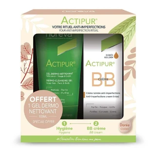 Noreva Actipur Golden BB крем 30мл та піноутворюючий гель 100мл Набір 130 мл