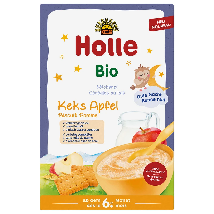 Holle Bio каша, печенье и яблоко, молочная, с 6 месяцев, 250 г КОРОТКИЙ ДЕНЬ: цены и характеристики