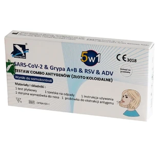 Deepblue, комбинированный набор антигенов 5 в 1, SARS-CoV-2 & Influenza A/B & RSV & ADV, диагностический тест на 5 вирусов, 1 штука