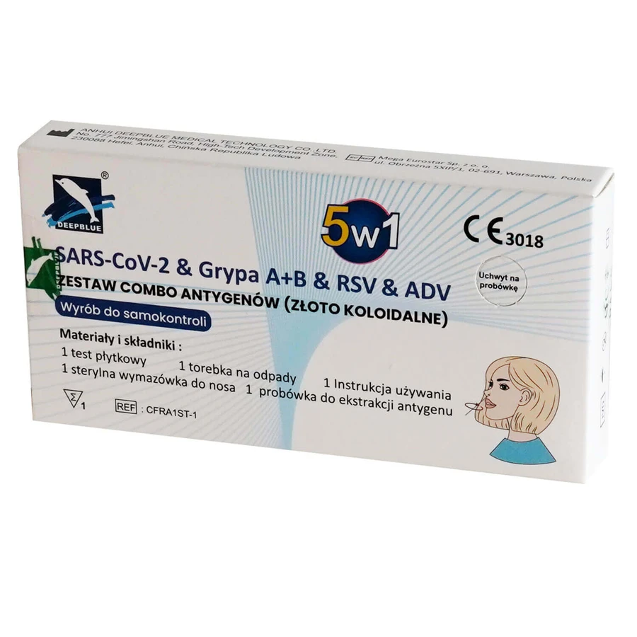 Deepblue, комбинированный набор антигенов 5 в 1, SARS-CoV-2 & Influenza A/B & RSV & ADV, диагностический тест на 5 вирусов, 1 штука: цены и характеристики