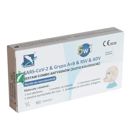 Deepblue, комбинированный набор антигенов 5 в 1, SARS-CoV-2 & Influenza A/B & RSV & ADV, диагностический тест на 5 вирусов, 1 штука: цены и характеристики