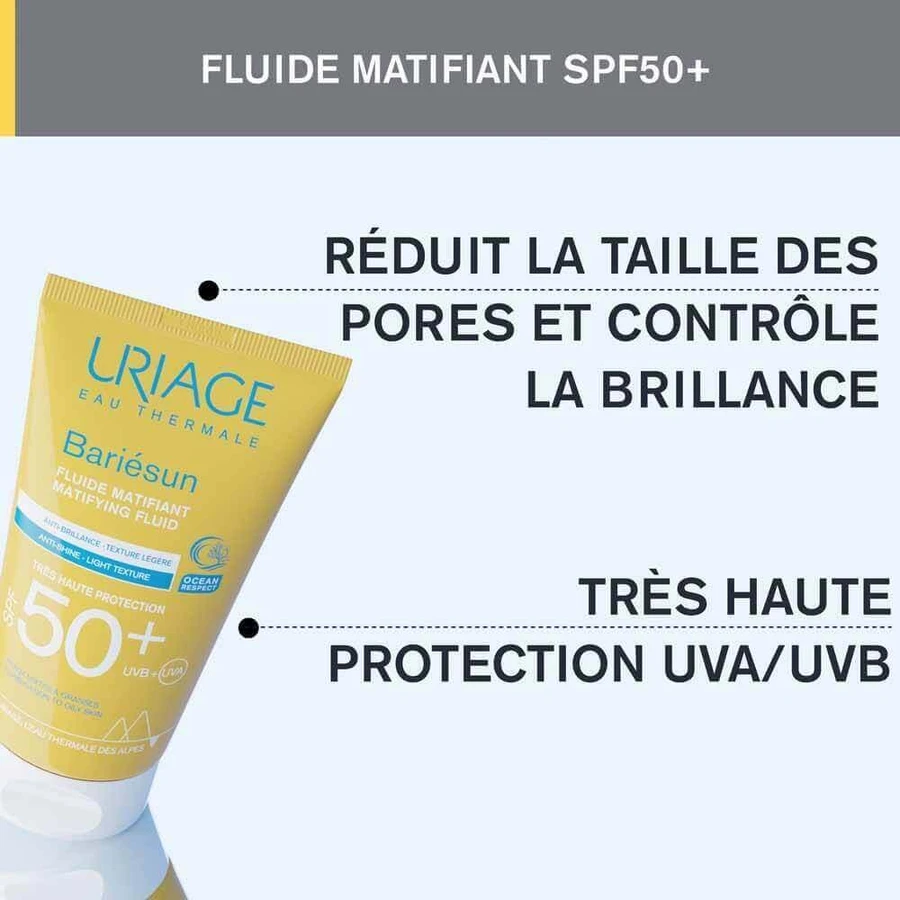 Uriage Bariésun Brillance SPF50+ Матирующий флюид легкой текстуры 50 мл: цены и характеристики