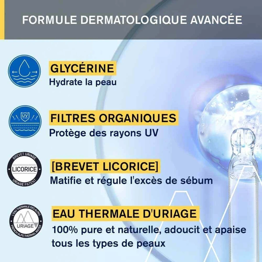 Uriage Bariésun Brillance SPF50+ Матирующий флюид легкой текстуры 50 мл: цены и характеристики