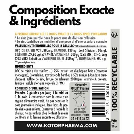 Kotor Pharma Пред-послеоперационная регенерирующая синергия 60 капсул: цены и характеристики