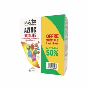 Arkopharma Azinc Form and Vitality Витамины C, E, Zinc Dès 15 Ans 2x120 капсул