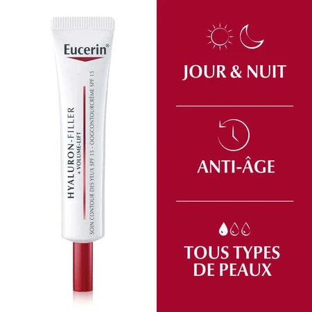 Eucerin Hyaluron-Filler + Volume Lift Eye Contour Spf15 15ml 15ml: ціни та характеристики